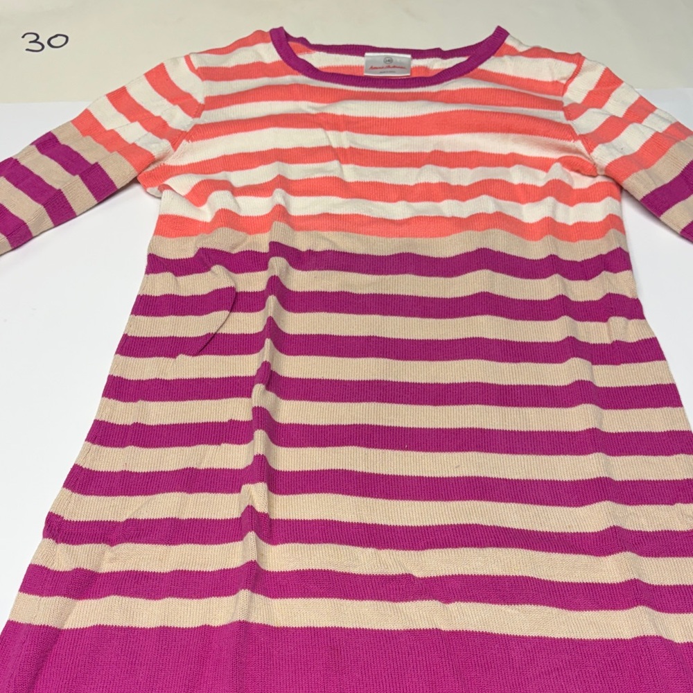 Hanna Andersson Striped Pink and Orange Dress